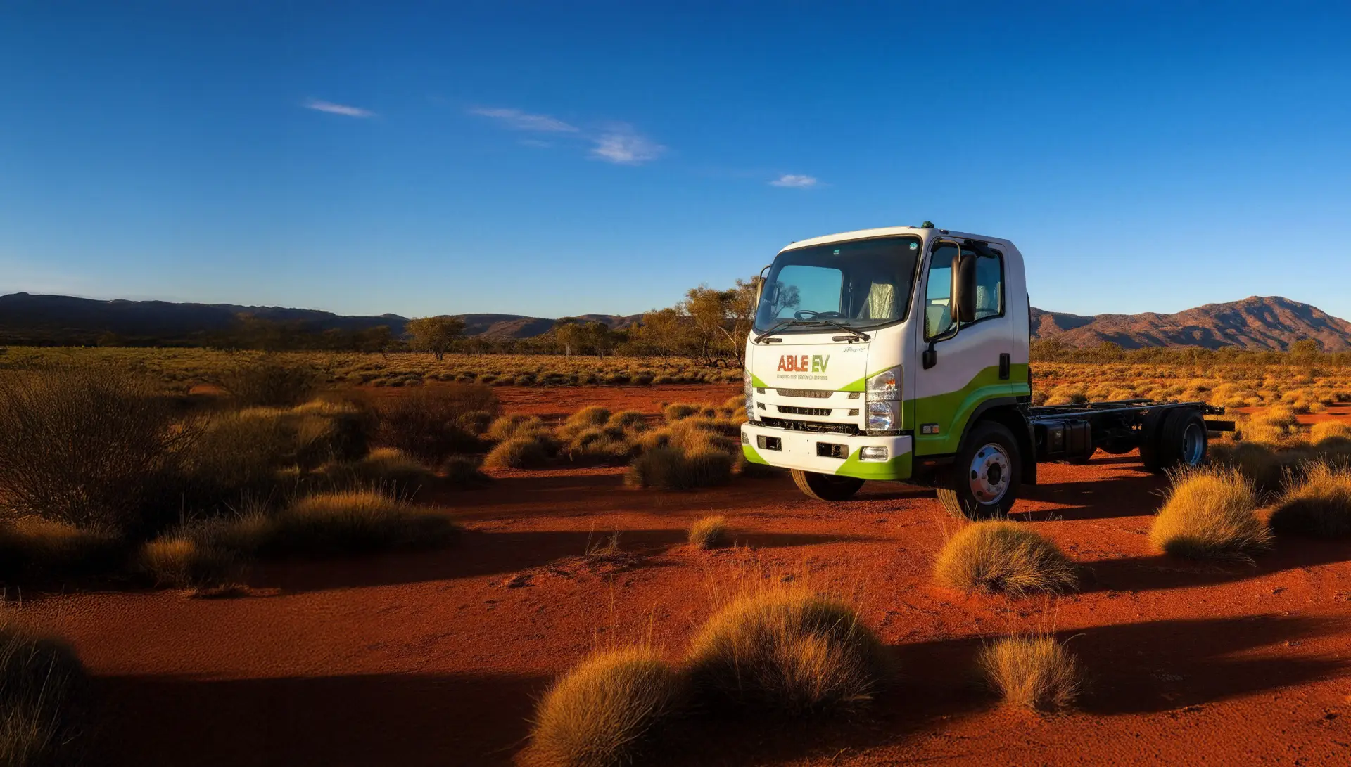 truck surrounded by harsh Australian outback