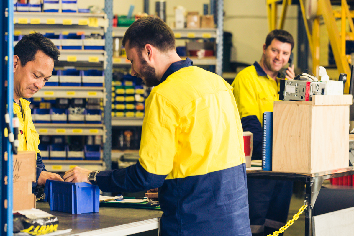 The team in the workshop